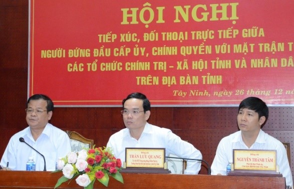 Tổ chức Hội nghị tiếp xúc, đối thoại trực tiếp giữa người đứng đầu cấp ủy, chính quyền với Mặt trận Tổ quốc, các tổ chức chính trị - xã hội và nhân dân trên địa bàn tỉnh năm 2018