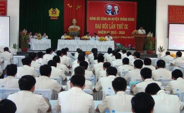 Công an Trảng Bàng tổ chức Đại hội Đảng bộ lần thứ IX, nhiệm kỳ 2015 - 2020 