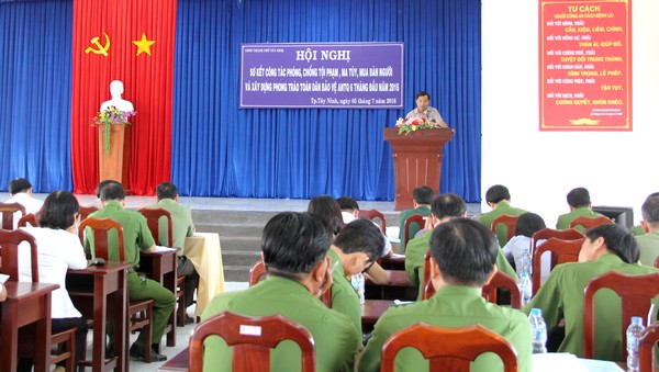 TP. Tây Ninh sơ kết công tác phòng, chống tội phạm ma túy mua bán người và xây dựng phong trào toàn dân bảo vệ ANTQ 