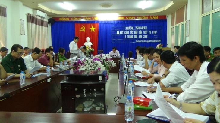 Ban An toàn giao thông thành phố tây Ninh sơ kết công tác bảo đảm trật tự an toàn giao thông 9 tháng năm 2016