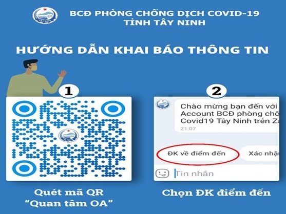 Thực hiện khai báo trên mạng xã hội Zalo đối với công dân từ các tỉnh về Tây Ninh